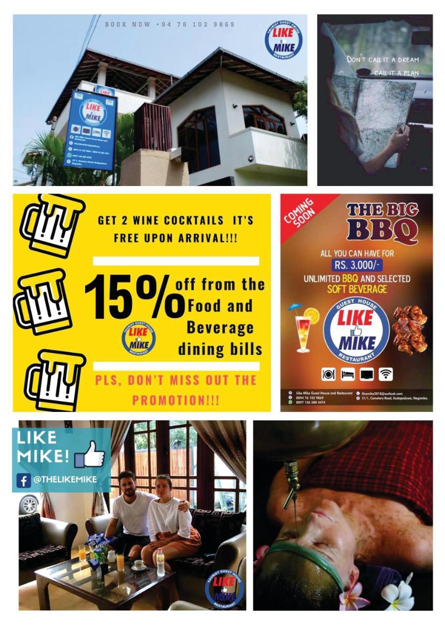 Like Mike Tourist Guest House & Restaurant Negombo Exterior photo